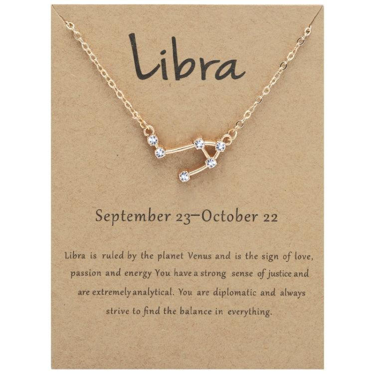 12 Zodiac Signs With Diamonds Necklace Card Rhinestones Collarbone Chain Pendant, Scorpio Golden, Sagittarius Golden, Capricorn Golden, Taurus Golden, Pisces Golden, Leo Golden, Libra Golden, Cancer Golden, Aquarius Golden, Virgo Golden, Aries Golden  ...