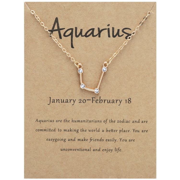 12 Zodiac Signs With Diamonds Necklace Card Rhinestones Collarbone Chain Pendant, Scorpio Golden, Sagittarius Golden, Capricorn Golden, Taurus Golden, Pisces Golden, Leo Golden, Libra Golden, Cancer Golden, Aquarius Golden, Virgo Golden, Aries Golden  ...