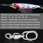 5pcs /Pack PROBEROS DAC006 Lure Baits 8-Type Rings Connector High-Speed Bearing Swivel Oval Pin Fishing Gear Accessories, 22mm, 23mm, 25mm, 30mm, 35mm