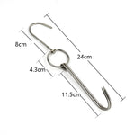 Stainless Steel Double Ring Duck Cooker Hanger Outdoor Barbecue Hanging Hook Stand, 3 Centi Small Ring 23cm, 3 Centi Small Wax Ring 24.5cm, 3 Centi Large Wax Ring 33cm, 3 Centi Medium Wax Ring 29cm, 4 Centi  Steel Thick Short 24cm                      ...