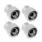 4pcs /Set Skeleton Car Tire Universal Aluminum Valve Cap, Black, Silver