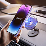 Magnetic Folding Car Phone Holder Rotatable Dashboard Stick-On Navigation Stand, D50
