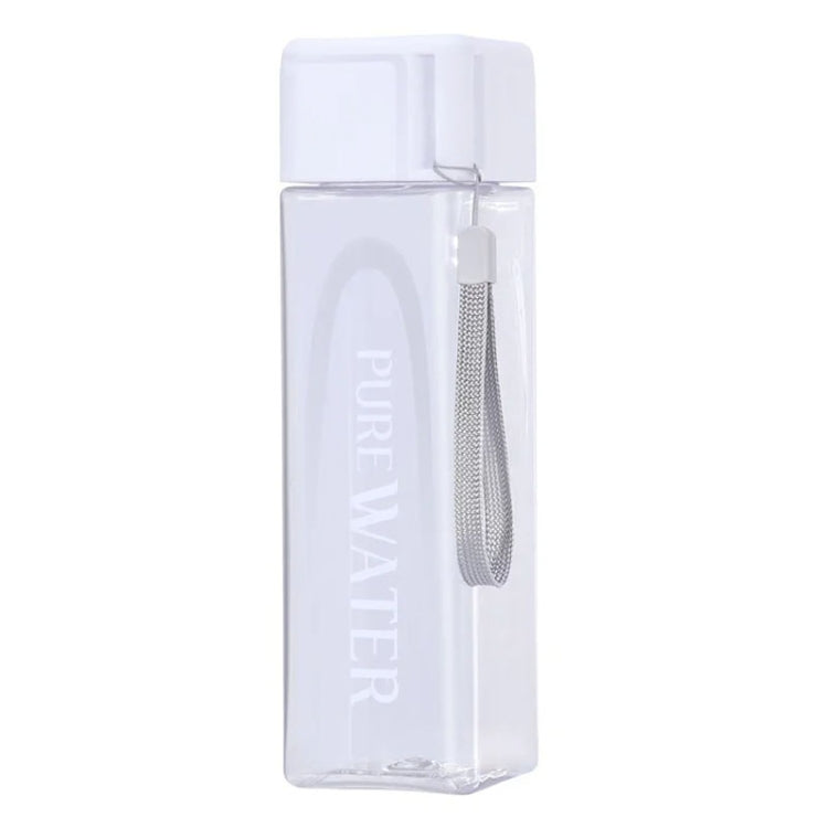 Simple Square Mug Portable Leak-Proof Plastic Cup Sports Camping Bottle, 500ml