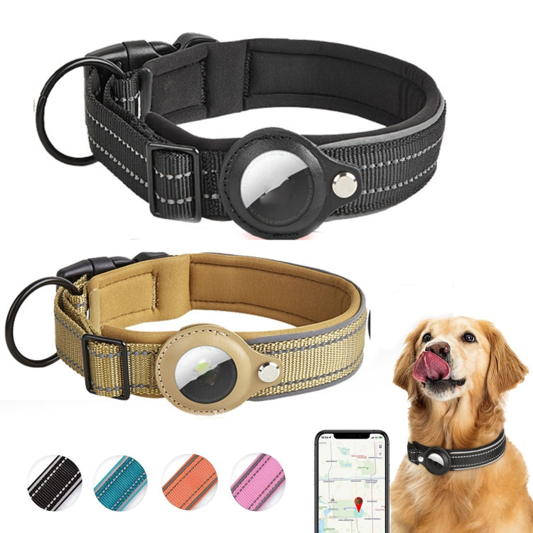 For AirTag 2nd Gen / AirTag 1st Gen Tracker Dog Collar Neoprene Lining Reflective Pet Collar, S, M, L, XL