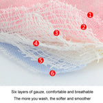 2pcs Dual Sided Newborn Baby Petal Waterproof Bib Six Layers Gauze Cotton Plum Bib, Cedar Pink