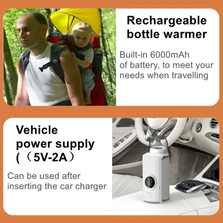 18W 6000mAh Baby Bottle Warmer With Digital Display 6 Levels Temperature Adjustment, NNQ-2