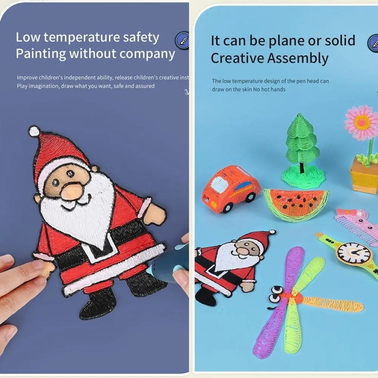 USB Charging Low-Temperature Wireless Graffiti Printing Pen Set Children DIY 3D Painting Pen