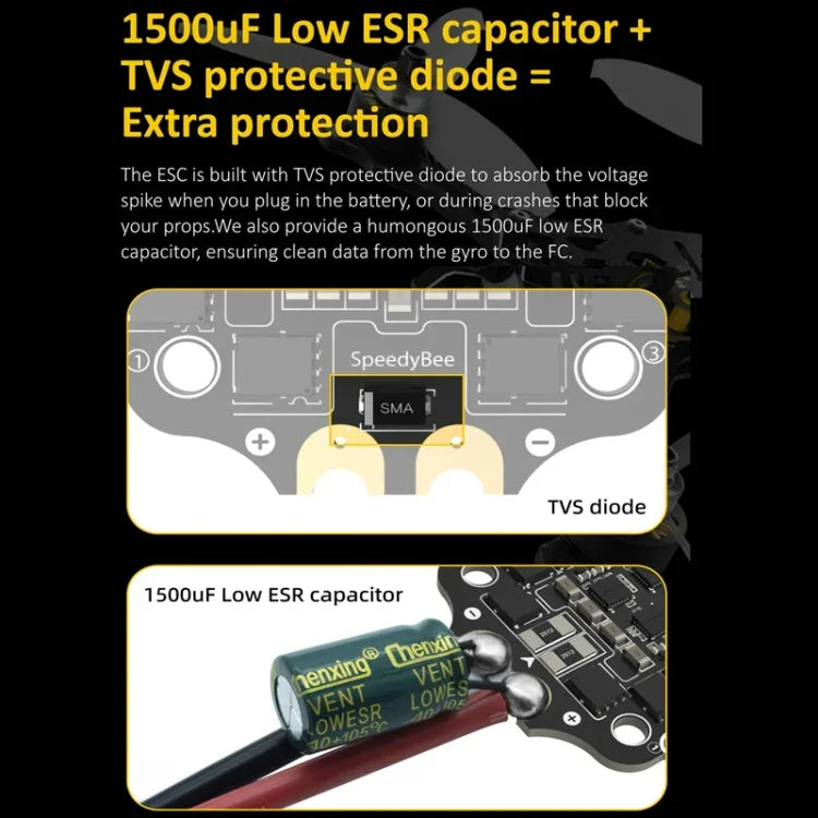 3-6S Lipo Barometer For RC Drone, SpeedyBee BLS 50A 4-in-1 ESC