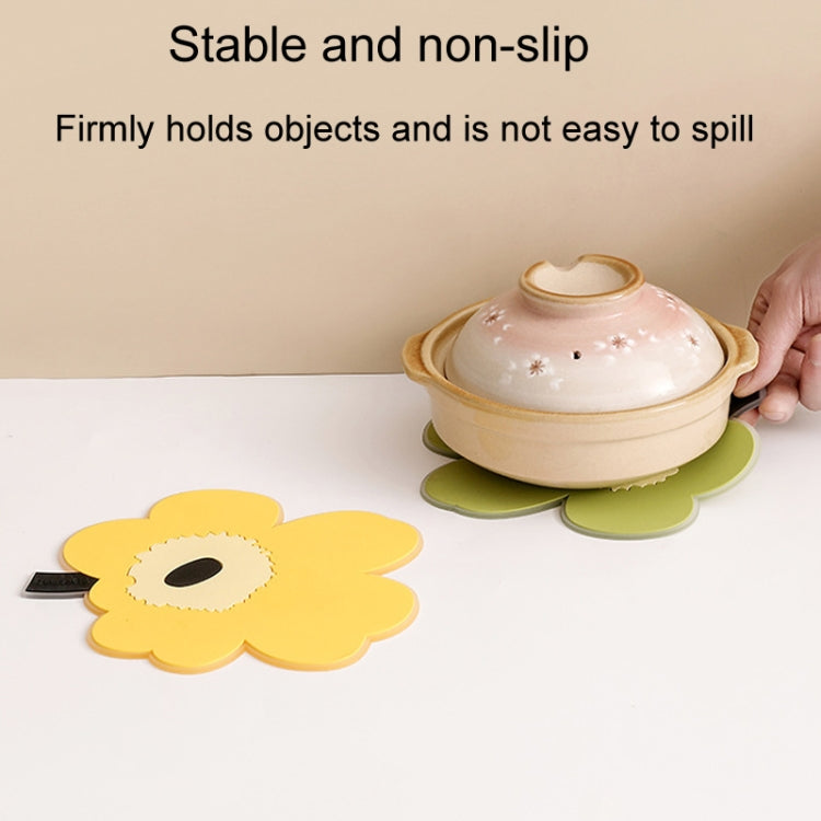 2pcs / Set Household Leaf Heat Insulation Mat Kitchen High Temperature Resistant Baking Placemats, Green Small, Yellow Small, Blue Small, Yellow Large, Blue Large