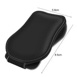 Car Eyeglasses Clip Car Leather Magnetic Closure Sunglasses Storage Bag