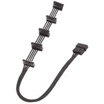 18AWG Large 4Pin Sleeve Grid 1 To 5 SATA Hard Drive Cage Cable, 40cm 4Pin 1 To 5