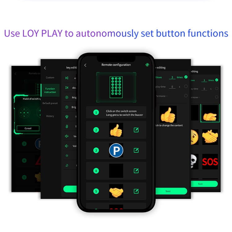 HI.GROOM Car LED Customized Pixel Emoticon Lights Bluetooth Remote Control Interactive AI Screen, No Remote Control, With Remote Control