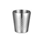 304 Stainless Steel Hammer Mug Thickened Double-Layer Restaurant Tea Cups, 175ml, 260ml, 300ml, 350ml, 450ml