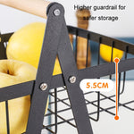 3-Layer Handheld Fruit Basket Removable Living Room Kitchen Bread Snacks Storage Basket, Black, White, Gray