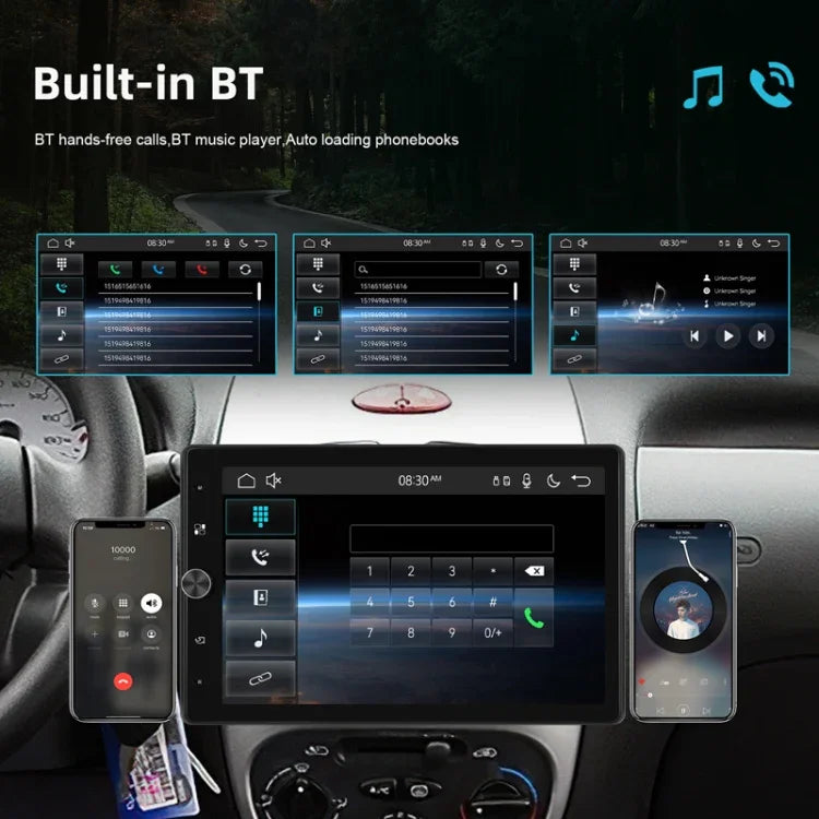 10.4 Inch MP5 Single Butt Vertical Screen Manual Rotation Android Navigation With Wireless Carplay Backup Camera
