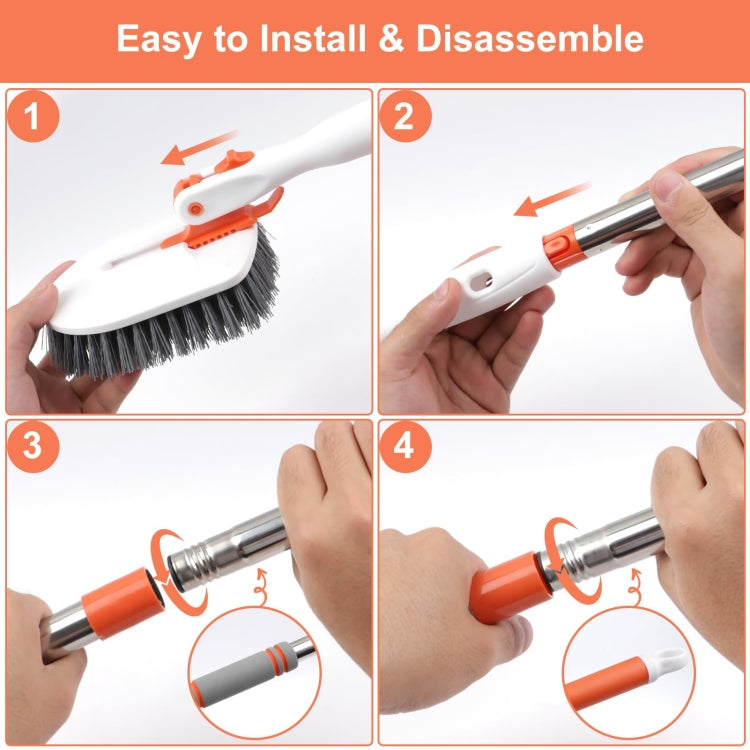 Shower Cleaning Brush With 52 Inch Adjustable Handle Tub Tile Scrubber Brush, Set 1, Set 2, Set 3, Set 4, Set 5