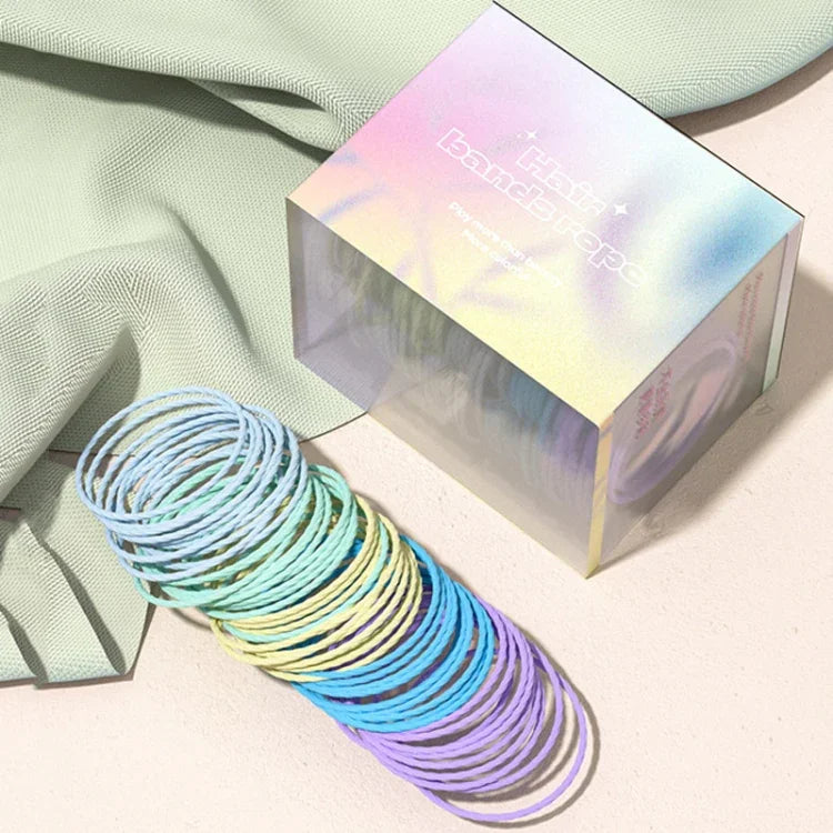 Allsmile 50pcs /Box Rubber Band Hair Circle Headband Girls Hair Tie Headwear