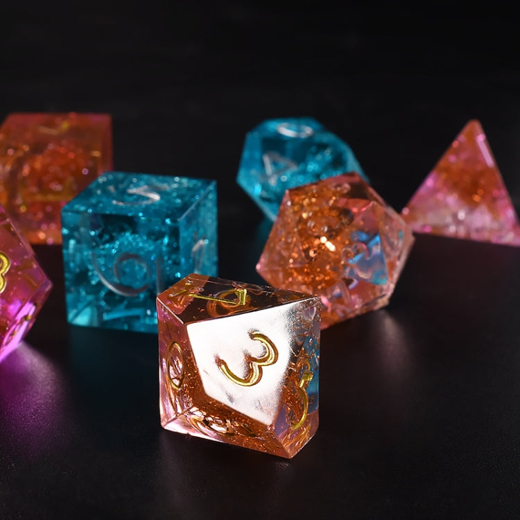 Silicone Dice Resin Molds with 7 Standard Polyhedral Stereoscopic Dice Cavities, Dice