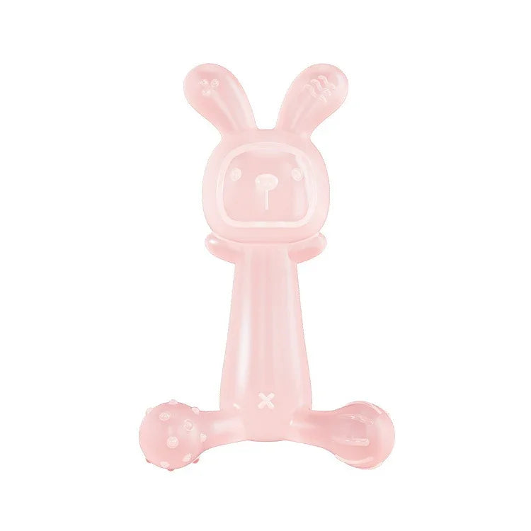 Bunny Baby Teether BPA Free Food-Grade Silicone Teether Infant Teething Stick Anti-Eating Hand, Nano Color, Pink, Transparent, With Box Nano Color, With Box Pink, With Box Transparent
