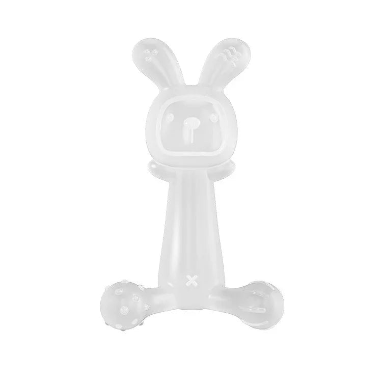 Bunny Baby Teether BPA Free Food-Grade Silicone Teether Infant Teething Stick Anti-Eating Hand, Nano Color, Pink, Transparent, With Box Nano Color, With Box Pink, With Box Transparent