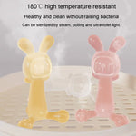Bunny Baby Teether BPA Free Food-Grade Silicone Teether Infant Teething Stick Anti-Eating Hand, Nano Color, Pink, Transparent, With Box Nano Color, With Box Pink, With Box Transparent