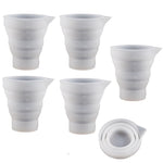Folding DIY Epoxy Measuring Cup Silicone Mold Candle Plaster Glue Mixing Cup, 5pcs 50ml, 5pcs 100ml, 2pcs 250ml, 2pcs 500ml