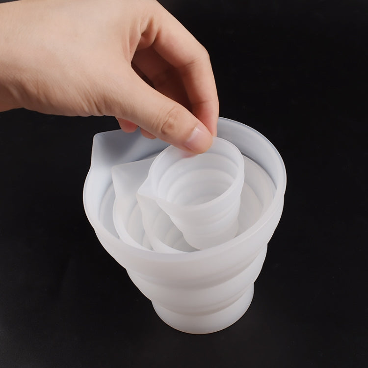 Folding DIY Epoxy Measuring Cup Silicone Mold Candle Plaster Glue Mixing Cup, 5pcs 50ml, 5pcs 100ml, 2pcs 250ml, 2pcs 500ml