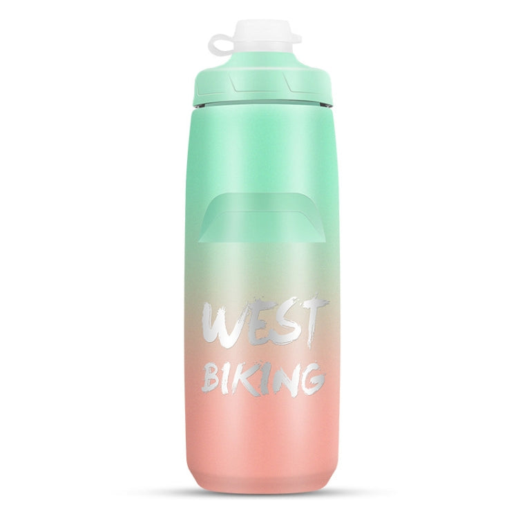 WEST BIKING 750ML Bicycle Water Bottle Portable Outdoor Cycling Water Cup, White Pink Gradient, Black Gray Gradient, Blue Gradient, Dark Green Gradient, Green Pink Gradient, Yellow Green Gradient, Black Green Gradient, Black Red Gradient