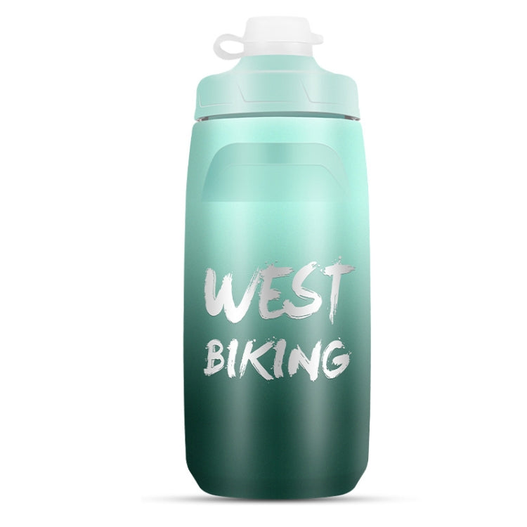 WEST BIKING 620ML Bicycle Water Bottle Portable Outdoor Cycling Water Cup, White Pink Gradient, Black Gray Gradient, Blue Gradient, Dark Green Gradient, Green Pink Gradient, Yellow Green Gradient, Black Green Gradient, Black Red Gradient