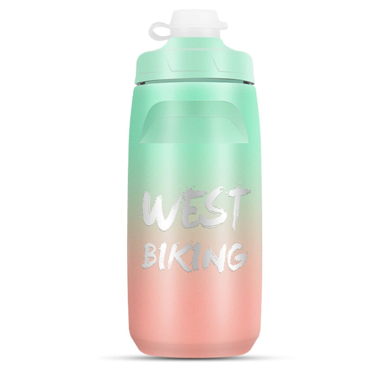 WEST BIKING 620ML Bicycle Water Bottle Portable Outdoor Cycling Water Cup, White Pink Gradient, Black Gray Gradient, Blue Gradient, Dark Green Gradient, Green Pink Gradient, Yellow Green Gradient, Black Green Gradient, Black Red Gradient