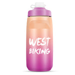 WEST BIKING 620ML Bicycle Water Bottle Portable Outdoor Cycling Water Cup, White Pink Gradient, Black Gray Gradient, Blue Gradient, Dark Green Gradient, Green Pink Gradient, Yellow Green Gradient, Black Green Gradient, Black Red Gradient