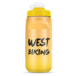 WEST BIKING 620ML Bicycle Water Bottle Portable Outdoor Cycling Water Cup, White Pink Gradient, Black Gray Gradient, Blue Gradient, Dark Green Gradient, Green Pink Gradient, Yellow Green Gradient, Black Green Gradient, Black Red Gradient