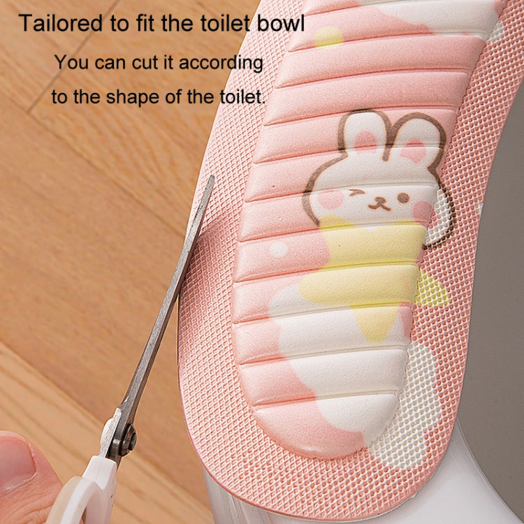 EVA Adhesive Toilet Pad Four Seasons Universal Cartoon Cute Waterproof Toilet Sticker, Gray Sunflower, Pink Moon Rabbit