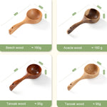 Household Wooden Long Handle Large Soup Spoon Eating Noodle Spoon Water Scoop, Tanoak (Old Lacquer Color), Tanoak (Original Color), Acacia