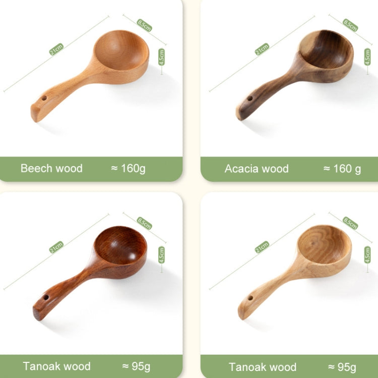 Household Wooden Long Handle Large Soup Spoon Eating Noodle Spoon Water Scoop, Tanoak (Old Lacquer Color), Tanoak (Original Color), Acacia