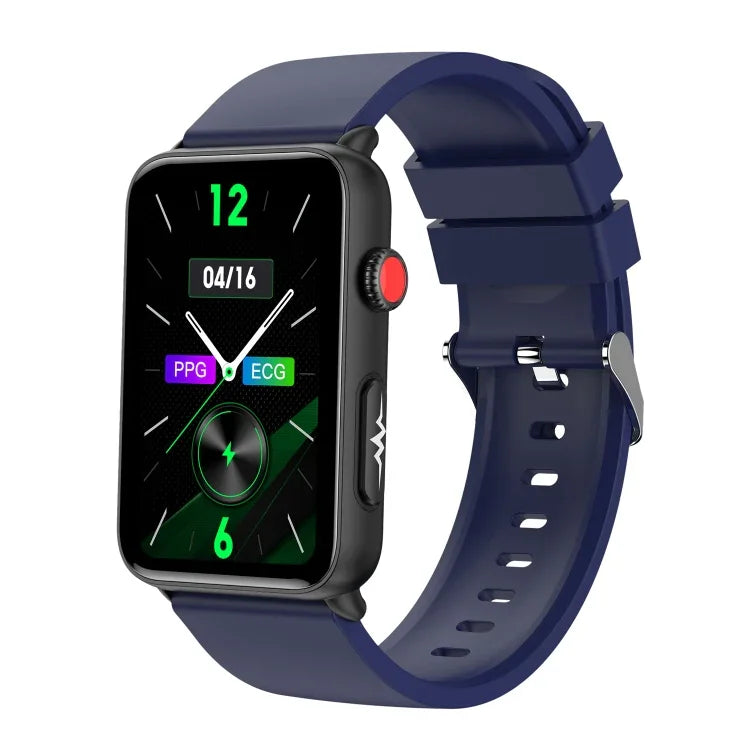 Smart Watch Ring ECG Temperature Heart Rate Blood Pressure Health Bluetooth Talking Watch, Black Silicone, Red Silicone, Blue Silicone, Black Leather, Brown Leather