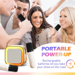 Outdoor Home Portable Wireless Karaoke Sound Cell Phone Integrated Microphone Smart Speaker, With Dual Mic Blue