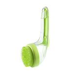 Long Handle Pet Bathing Brush Silicone Dogs Cats Cleaning Massage Brush Grooming Comb, Fine Teeth Yellow, Fine Teeth Blue, Fine Teeth Green, Coarse Teeth Yellow, Coarse Teeth Blue, Coarse Teeth Green