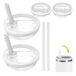 For Stanley 40oz Adventure Quencher Transparent Straw Lid Replacement Parts, Rose Red, 4pcs /Set White