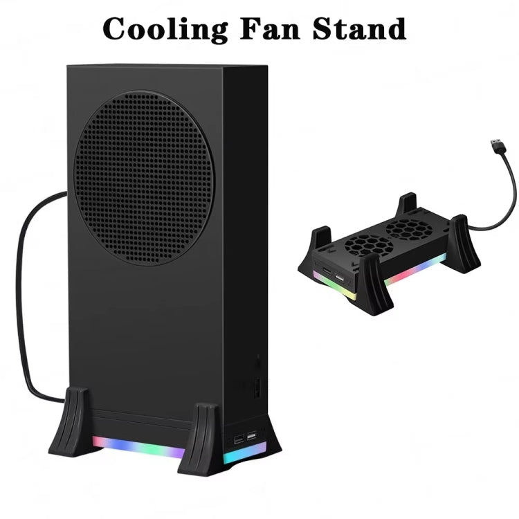For XBOX Series S Console Base Cooling Fan Built-in LED Light Strip, Base Cooling Fan Black, Base Cooling Fan White
