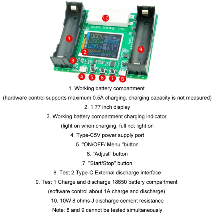 18650 Lithium Battery Capacity Automatic Charge Discharge Internal Resistance Tester