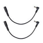 2pcs DC 5.5 x 2.1mm Straight To Bend Adapter Cable Male To Female Power Cord Extension Cord, B1-2
