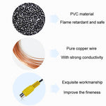 2pcs Car Single AV Audio Cable Lotus Connector RCA Stereo Wire With Shield