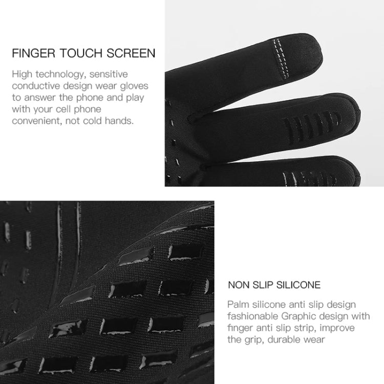 Kyncilor Waterproof Cycling Warm Gloves Two-finger Touch Screen Ultra-soft Velvet Outdoor Gloves, M, L, XL
