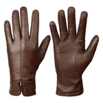 Women Sheepskin Wool Fleece Lined Windproof Warm Gloves Touchscreen Thick Snow Driving Gloves, S, M, L, XL