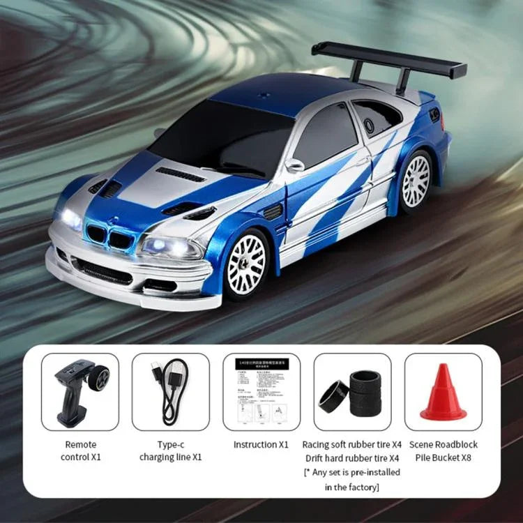 1:43 Full Scale Mini 4WD Drifting Charging Remote Control Car, 4301 Black Mustang, 4302 Blue M3, 4303 Orange 911, 4304 Silver GTR, 4301G Black Mustang With Gyroscope, 4302G Blue M3 With Gyroscope, 4303G Orange 911 With Gyroscope                        ...