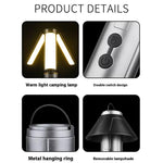 Retractable Camping Lantern Rechargeable Flashlight 25.2-51.8cm Adjustable Height