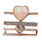 21mm Width Smart Watch Universal Silicone Band Heart Decorative Ring Metal Accessories, 4pcs / Set