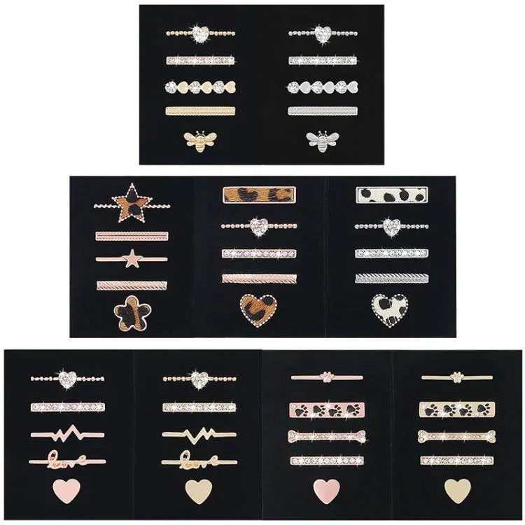 5pcs / Set 20mm Width Smart Watch Silicone Band Decorative Ring Metal Accessories, Gold 1, Silver 2, Rose Gold 3, Rose Gold 4, Silver 5, Rose Gold 6, Gold 7, Rose Gold 8, Gold 9