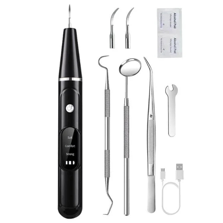 Pet Ultrasonic Teeth Cleaner Dog Tooth Brushing Kit Plaque Tartar Remover Dental Care Tool, With 3pcs Kit (White), With 3pcs Kit (Black), With Gift Box Oral Mirror (White), With Gift Box Oral Mirror (Black)
